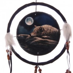 Łapacz snów - Wilk w Blasku Księżyca 16 cm - Lisa Parker